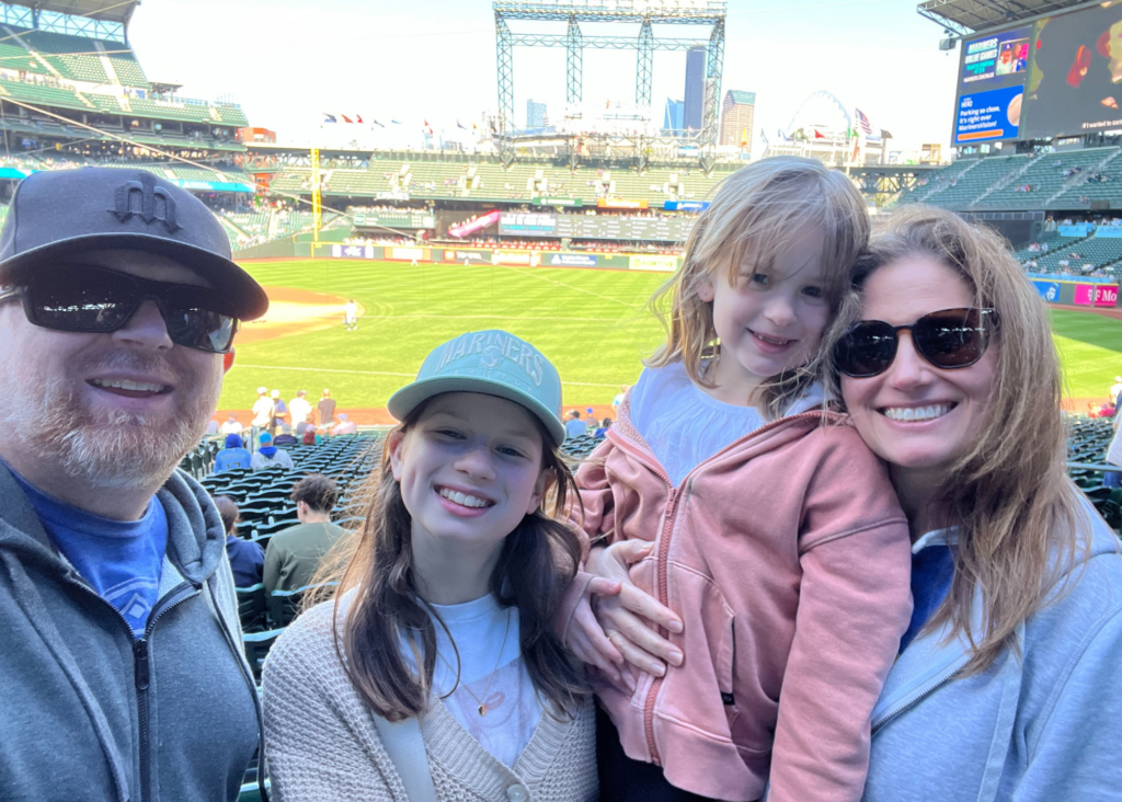 The Crump family at a Mariners game earlier this year. (Geoff Crump)